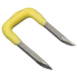 KING INNOVATION 70102 Safety Staple, 1/2 in W Crown, 1 in L Leg, Carbon Steel/PVC