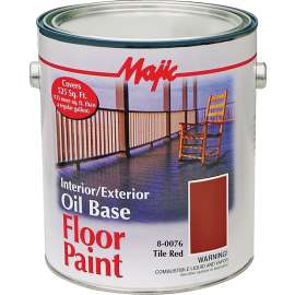 Majic Paints 8-0076-1 Floor Paint, Medium-Gloss, Tile Red, 1 gal Pail