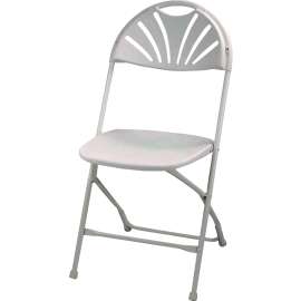 Simple Spaces CHR-017-1 Folding Chair, 15-5/8 in OAW, 21 in OAD, Steel Frame, White