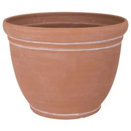 Landscapers Select PT-S059 Planter, 15 in Dia, Round, Resin, Terra Cotta, Terra Cotta