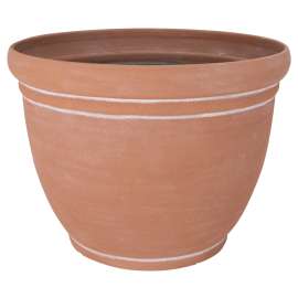 Landscapers Select Planter, 18 in Dia, Round, Resin, Terra Cotta
