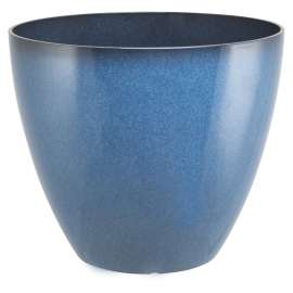 Landscapers Select Planter, 15 in Dia, Round, Resin, Blue