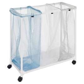 Whitmor 6208-2417 Triple Mesh Laundry Sorter, Plastic Bag, White, 28.4 in W, 30 in H, 15.4 in D