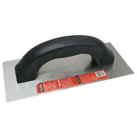 Task T33641 Adhesive Trowel, 9 in L Blade, 4 in W Blade, Steel Blade, Saw Tooth End, Polypropylene Handle
