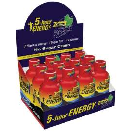 5-hour ENERGY 218123 Sugar-Free Energy Drink, Liquid, Grape Flavor, 1.93 oz Bottle