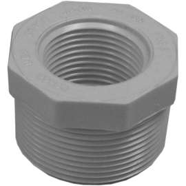 GENOVA 300 Series 34350 Pipe Reducing Bushing, 1-1/2 in MIP x 1 in FIP, White