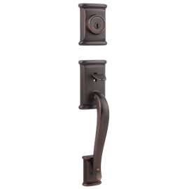 Kwikset 800ADH-11P SMT Handleset, 1 Grade, Zinc, Venetian Bronze, 2-3/8 x 2-3/4 in Backset, KW1 Keyway, Residential