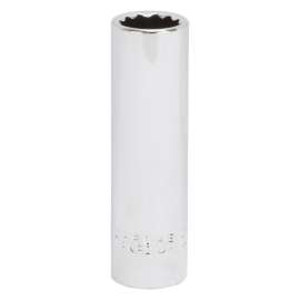 Vulcan MT6528976 Drive Socket, 15 mm Socket, 1/2 in Drive, 12-Point, Chrome Vanadium Steel, Chrome