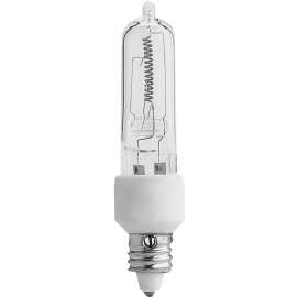 Feit Electric BPQ150/CL/MC/CAN Halogen Bulb, 150 W, Mini Candelabra Lamp Base, T4 Lamp, Clear Light, 3000 K Color Temp