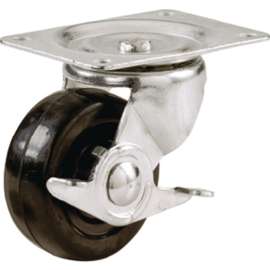 Shepherd Hardware 9510 Swivel Caster, 2-1/2 in Dia Wheel, 1-1/8 in W Wheel, Rubber Wheel, 100 lb