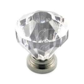 Richelieu BP1008019511 Cabinet Knob, 1-13/32 in Projection, Acrylic, Brushed Nickel