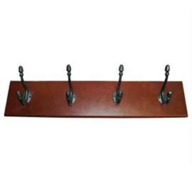 Richelieu T37923900 Classic Rack Hook, 10 kg, 4-Hook, Metal/Wood, Cherry/Matte Black