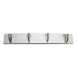 Richelieu 334 T35401184 Hook Rack, 22 lb, 4-Hook, Metal/Wood, Matte Nickel