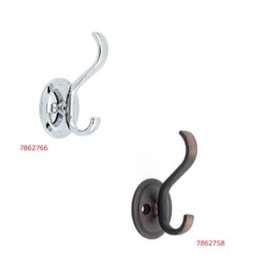 Richelieu BP84025BORB Hook, 1-25/32 in W, Metal, Brushed Oil-Rubbed Bronze, 22 lb, 1-13/32 in Projection