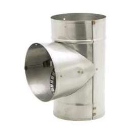 Selkirk 195100 Pipe Tee with Cap, 5 in Connection, Stainless Steel