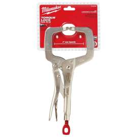 Milwaukee Torque Lock 48-22-3531 Locking C-Clamp, 4 in Max Opening Size, 4 in D Throat, Alloy Steel Body, Silver Body