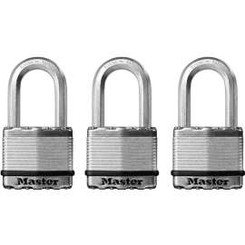 Master Lock Magnum Series M5BLCTRILFHC Padlock, Alike Key, 3/8 in Dia Shackle, Boron Carbide Shackle, Steel Body