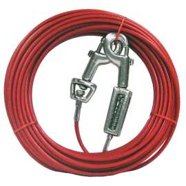 Boss Pet PDQ Q3520SPG99 Tie-Out with Spring, 20 ft L Belt/Cable, For: Large Dogs up to 60 lb