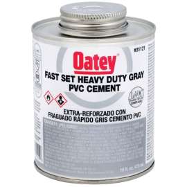 Oatey 31121 Solvent Cement, 16 oz Can, Liquid, Gray