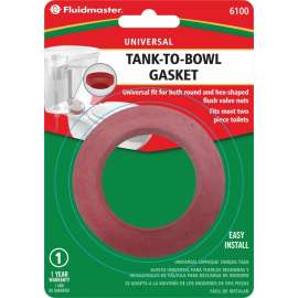 FLUIDMASTER 6100 Tank-to-Bowl Gasket, Sponge Rubber, For: Closed Coupled Toilets, Round and Hex Shaped Flush Valve Nuts