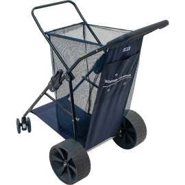 Rio Brands WWC6W-1822 Deluxe Beach Cart, 27 in OAW, 40-1/2 in OAD, 36-1/4 in OAH, Steel, Powder-Coated, Silver