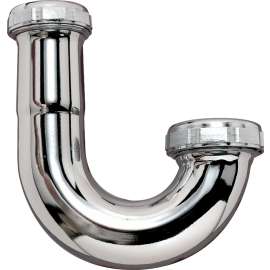 Plumb Pak PP256CP J-bend without Cleanout, 1-1/2 x 1-1/4 in, Brass, Chrome