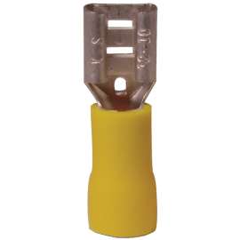 GB 10-145F Disconnect Terminal, 600 V, 12 to 10 AWG Wire, 1/4 in Stud, Vinyl Insulation, Yellow