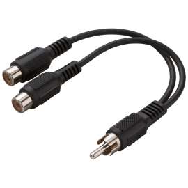 Zenith AY1003RCAMF RCAM to RCA-Y Cable, 3 in L, 1 -Connector A, Male, 2 -Connector B, Female, Black