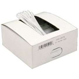 DOCUPRINT FORMS & SIGNS WHITE TWIST TIES Twist Flex Wire, Moisture-Resistant, Pre-Cut, Plastic, White