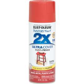 RUST-OLEUM PAINTER'S Touch 249068 Satin Spray Paint, Satin, Paprika, 12 oz, Aerosol Can
