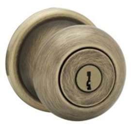 Kwikset Signature Series 740H5SMTRCAL/RCS Keyed Entry Knob, 1-3/4 in Thick Door, Metal, Antique Brass
