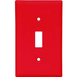 Eaton Wiring Devices 5134RD-BOX Wallplate, 4-1/2 in L, 2-3/4 in W, 1 -Gang, Nylon, Red, High-Gloss