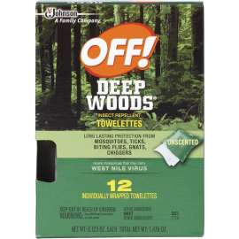 OFF! Deep Woods 54996 Insect Repellent Towelette, 12