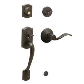 Schlage Camelot F60VCAM/ACC716 Handleset, Keyed Different Key, 1 Grade, Brass, Aged Bronze