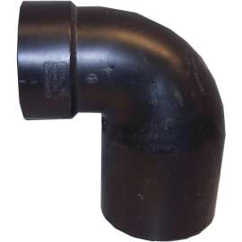 CANPLAS 103103ABC Reducing Closet Bend, 4 x 3 in, Spigot x Hub, ABS, Black