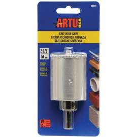 ARTU 02840 Hole Saw, 2-1/8 in Dia, 2-1/4 in D Cutting, 5/8-18 Arbor, Tungsten Carbide Cutting Edge