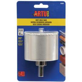 ARTU 02860 Hole Saw, 3-1/4 in Dia, 2-1/4 in D Cutting, 5/8-18 Arbor, Tungsten Carbide Cutting Edge