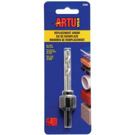ARTU 02885 Replacement Arbor and Pilot Bit, 5/8-18 Thread, 3/8 in Shank, Hex Shank
