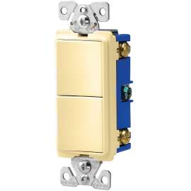 Eaton Cooper Wiring 7700 7728V-SP Combination Switch, 15 A, 120/277 V, PVC Housing Material, Ivory