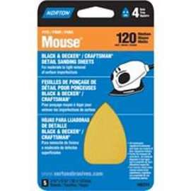NORTON 02316 Sanding Sheet, 3 in W, 7 in L, 120 Grit, Medium, Aluminum Oxide Abrasive, Paper Backing