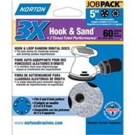 NORTON 74368 Sanding Disc, 5 in Dia, 11/16 in Arbor, Coated, 60 Grit, Coarse, Zirconia Aluminum Abrasive, Spiral