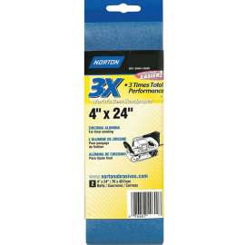 NORTON 05473 Sanding Belt, 4 in W, 24 in L, 50 Grit, Coarse, Zirconia Aluminum Abrasive