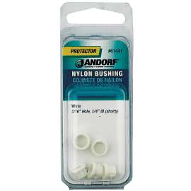 Jandorf 61441 Conduit Bushing, Nylon, White, 1/4 in Dia Panel Hole, 0.237 in Thick Panel