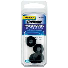 Jandorf 61476 Conduit Bushing, 1/4 in Dia Cable, Rubber, Black, 3/16 in Thick Panel
