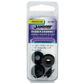 Jandorf 61498 Grommet, Rubber, Black, 1/4 in Thick Panel