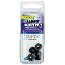 Jandorf 61511 Grommet, Rubber, Black, 3/16 in Thick Panel