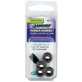 Jandorf 61517 Grommet, Rubber, Black, 1/4 in Thick Panel