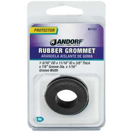 Jandorf 61542 Grommet, Rubber, Black, 3/8 in Thick Panel