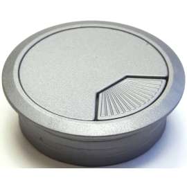 Jandorf 61621 Desk Grommet, 2-3/8 in Dia Cable, ABS, Silver