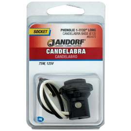 Jandorf 60473 Lamp Socket, 125 V, 75 W, Phenolic Housing Material, Black